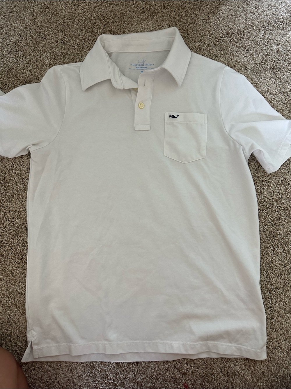 Vineyard Vines Boy’s White Short-Sleeve Pocket Polo